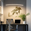 Urban Wings Fallen Angel vinyl wall decal, modern decor for stylish office space.