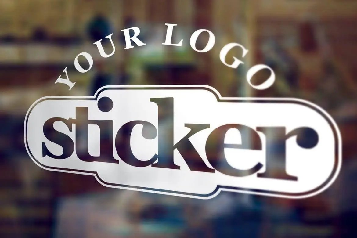 Custom static cling vinyl sticker featuring 'Your Logo' on a window for branding enhancement.
