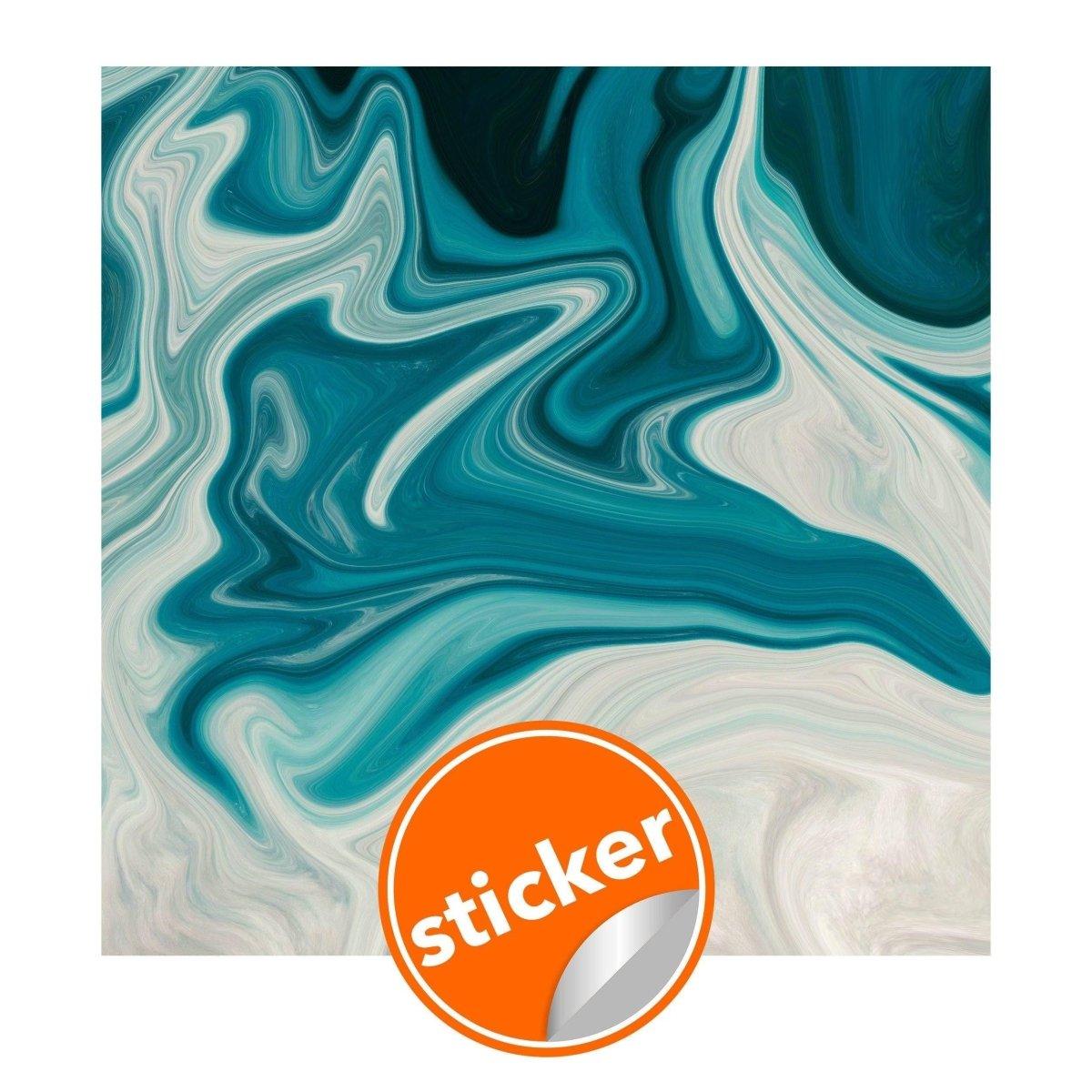 Elegant marble self-adhesive wallpaper sticker in teal and cream, perfect for home decor transformations.