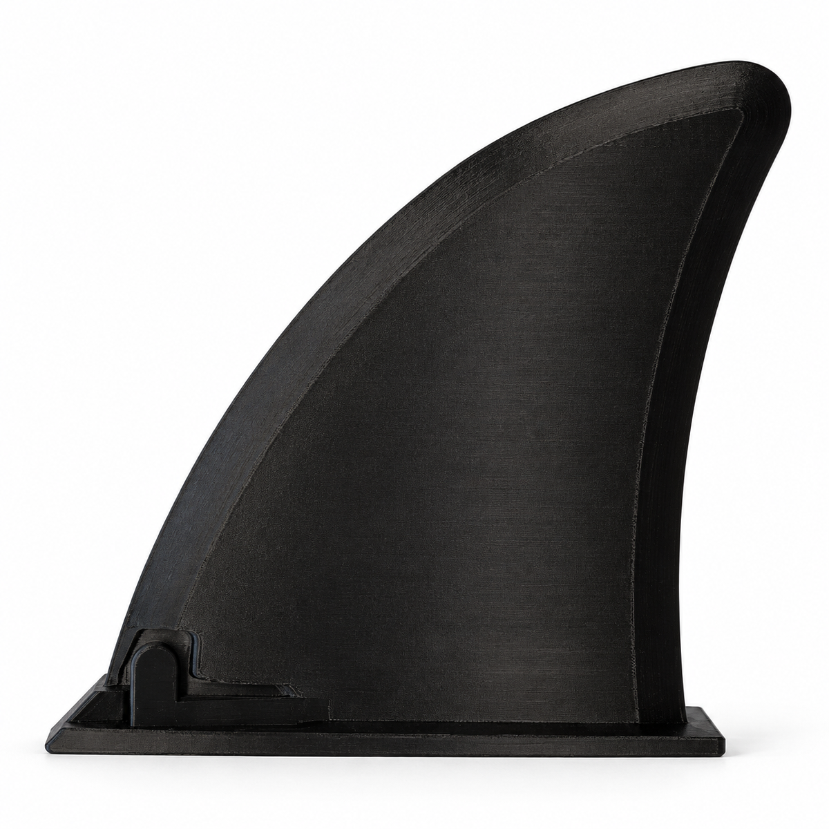 Studio visualization of the black Decords replacement fin for Hydro Force SUP boards, based on the actual product