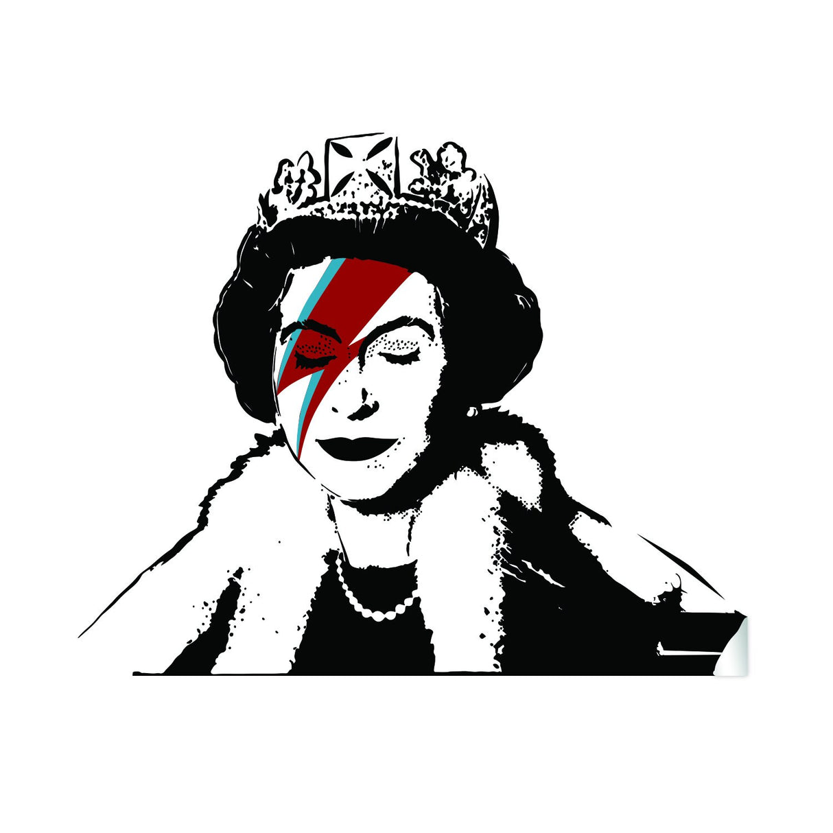 Banksy Queen Vinyl Sticker - Funny Wall Black Weatherproof Art Decal