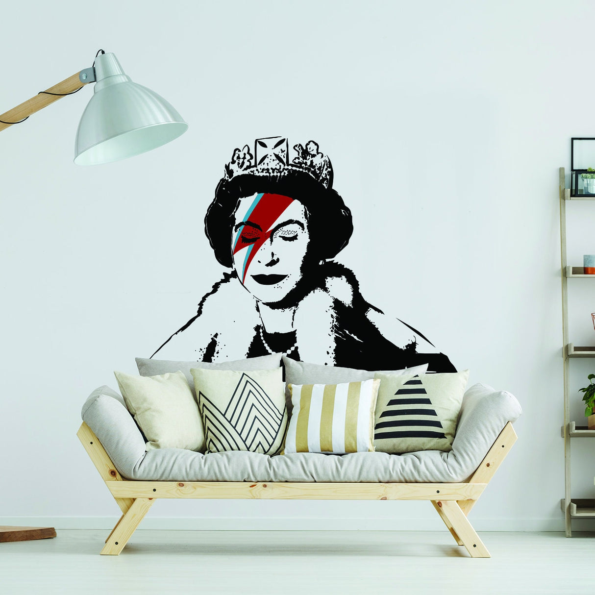 Banksy Queen Vinyl Sticker - Funny Wall Black Weatherproof Art Decal