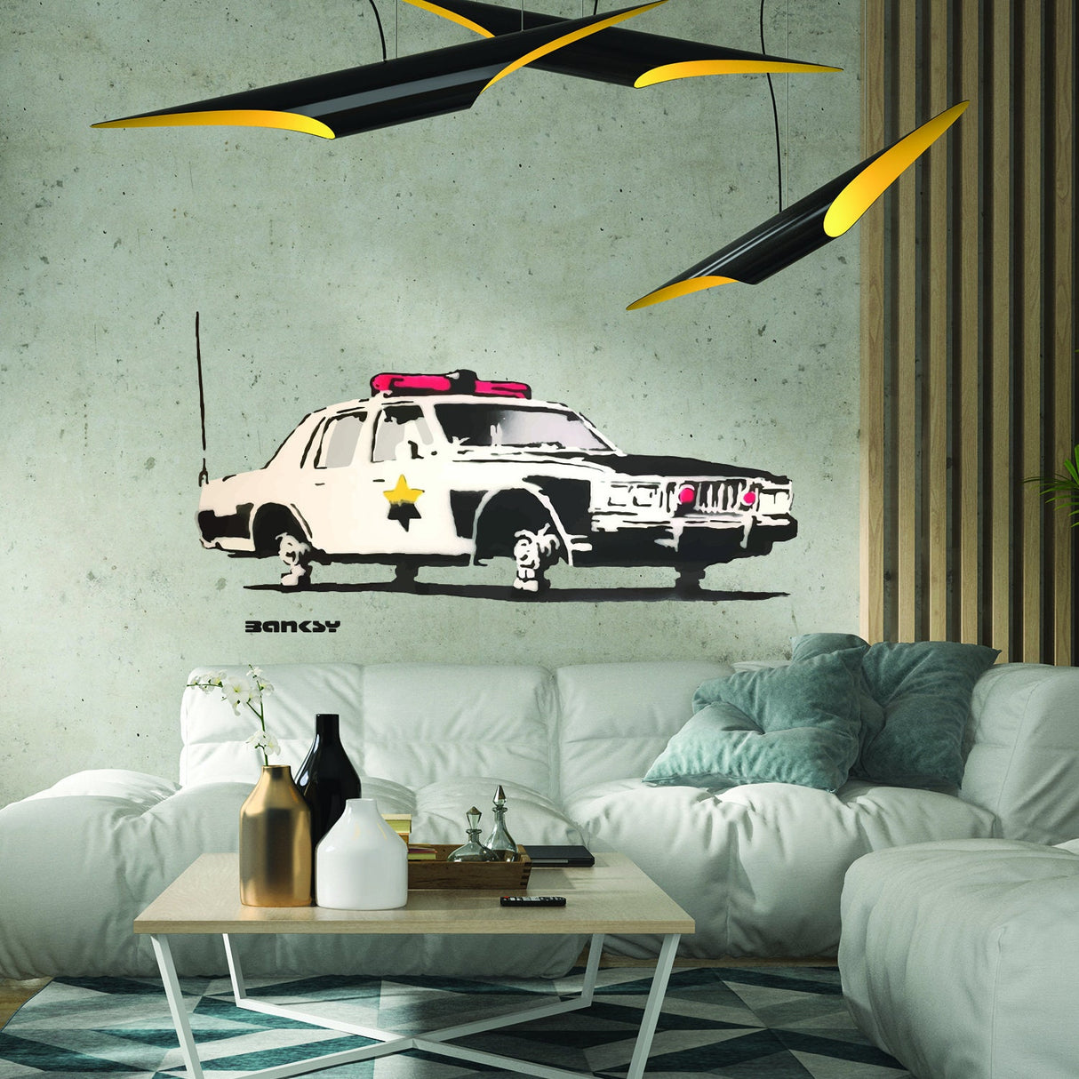 Police Car Wall Vinyl Sticker - Officer Art Mural Decal Label