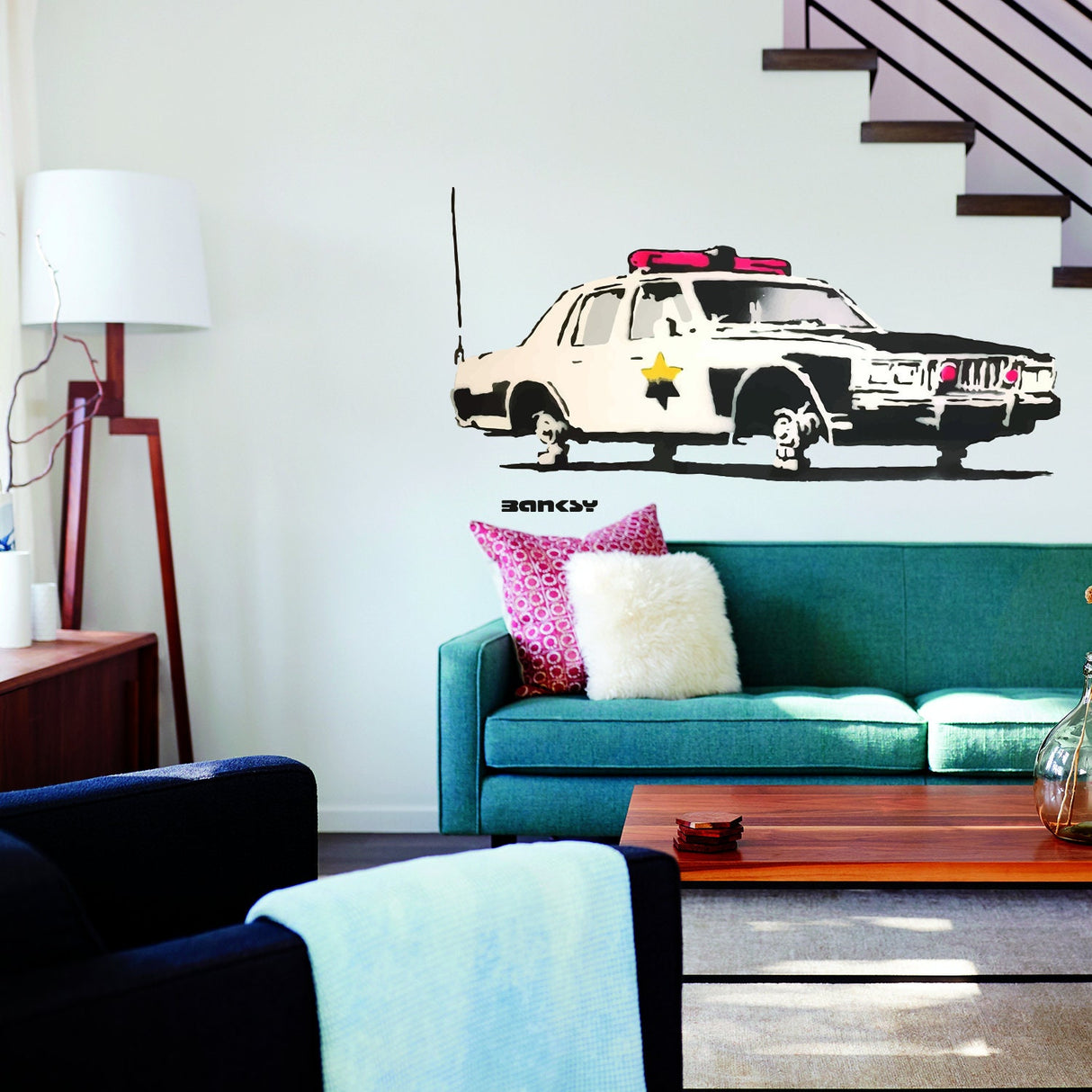 Police Car Wall Vinyl Sticker - Officer Art Mural Decal Label