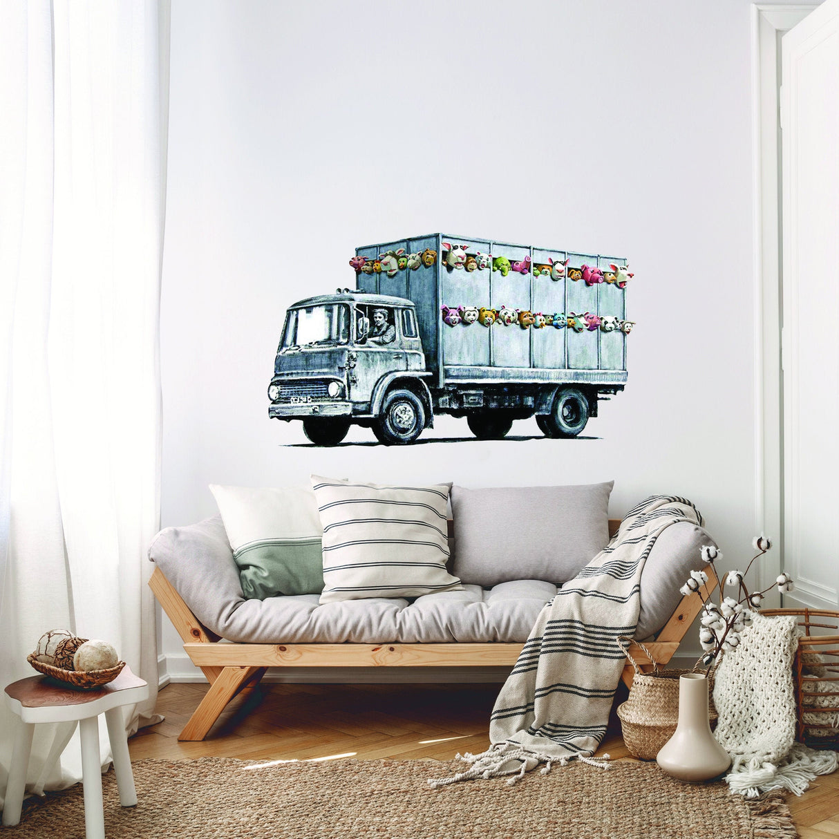 Banksy Animal Truck Vinyl Wall Sticker - Art Home Decor Cool And Premium Waterproof Decal