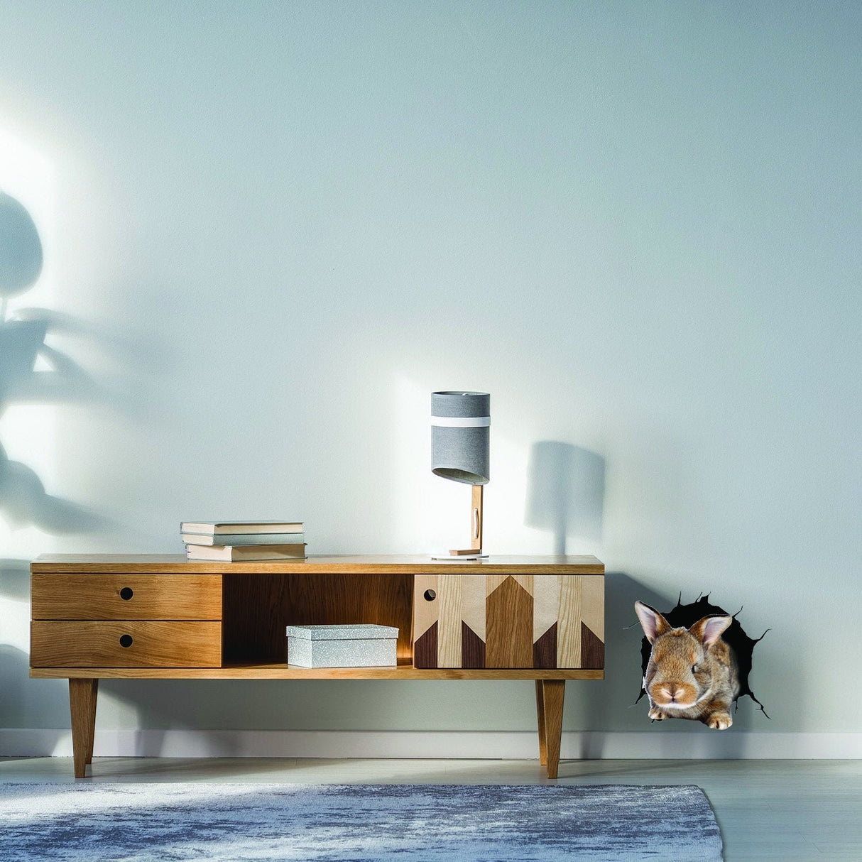 3d Rabbit Wall Decal - Easter Bunny Kid Design Sticker