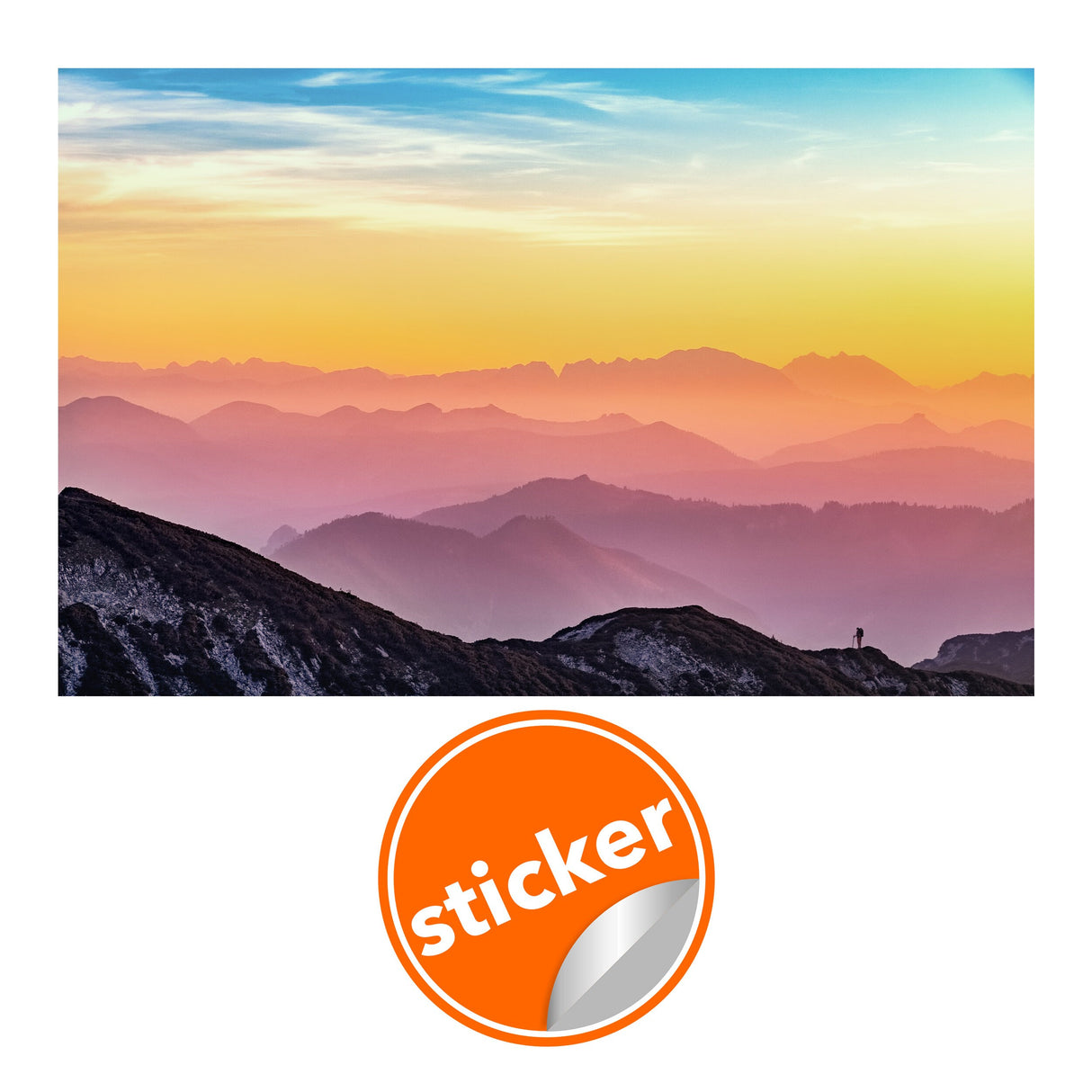 Sunset Wallpaper Decals - Peel Stick Nature Photo Self Adhesive Mural Wall Paper Decal