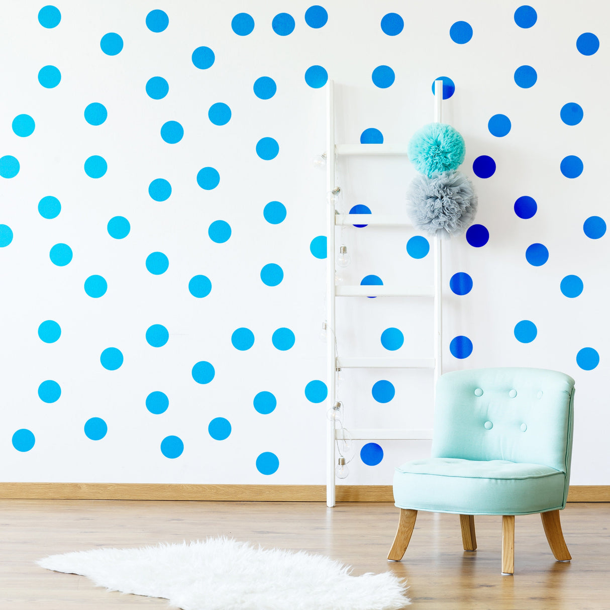 Circle Wall Stickers - Blue 2 Inches Round Dot Labels
