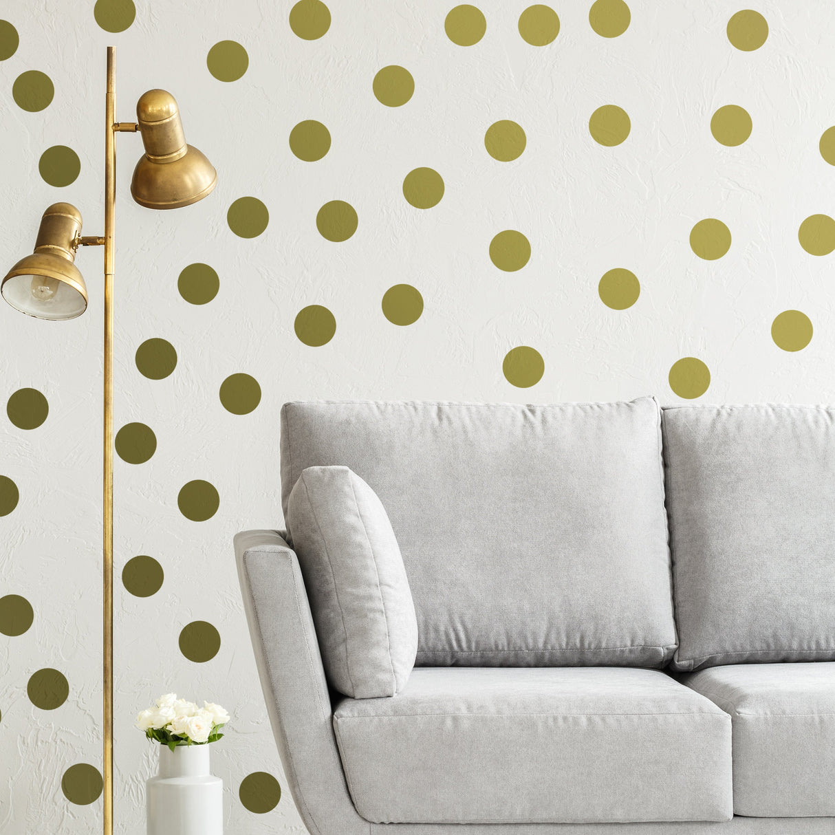 Circle Wall Stickers - Gold 2 Inches Round Dot Labels