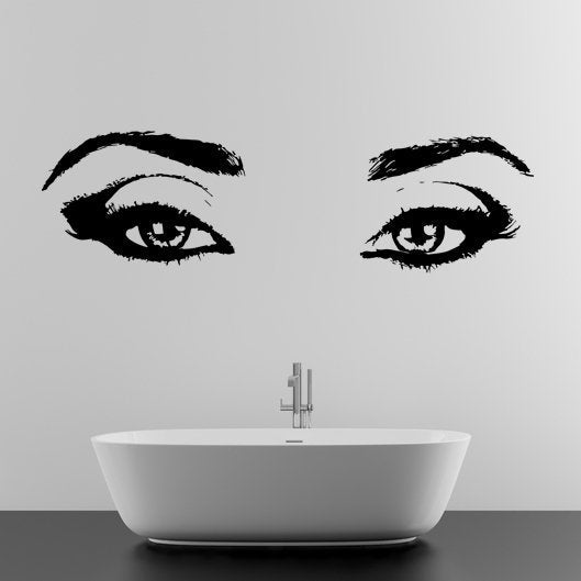 Woman Eyes Sticker Bedroom Wall Decor For Women - Female Eye Lash Beautiful Room Eyebrow Decal