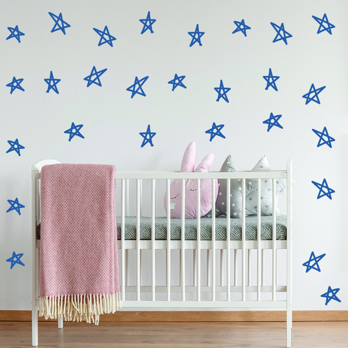 40x Stars Decor Wall Decals For Nursery - Removable Star Vinyl Room Stickers