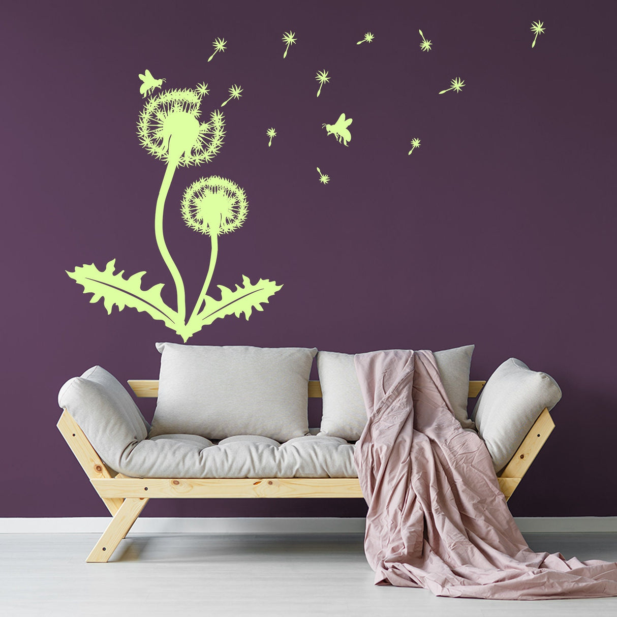 Dandelion Wall Decor Decal - Large Flower Vinyl Art Sticker For Bedroom Living Room Bathroom