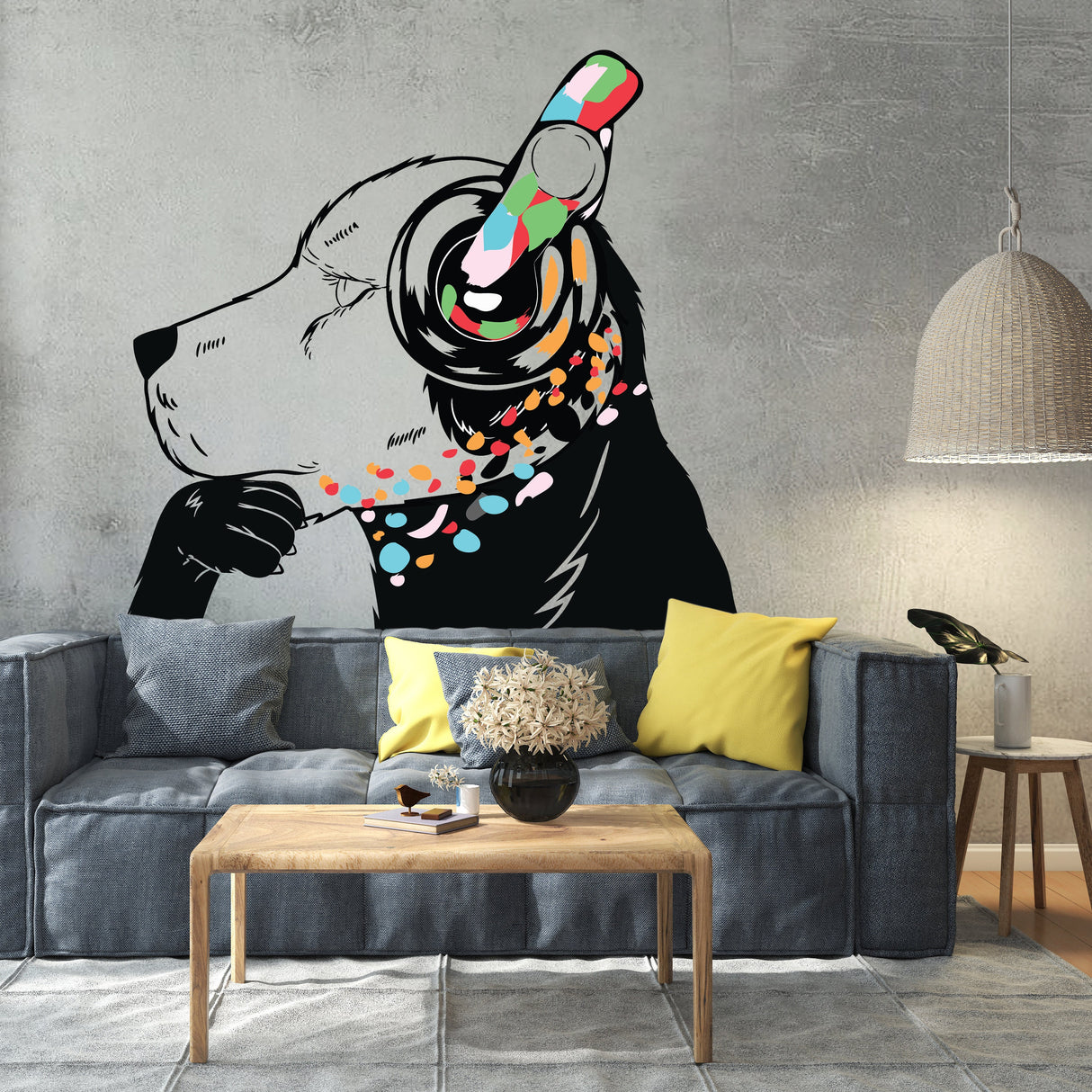 Thinking Dog Sticker - Inspired by Banksy Art Vinyl Dj Baksy Wall Decal