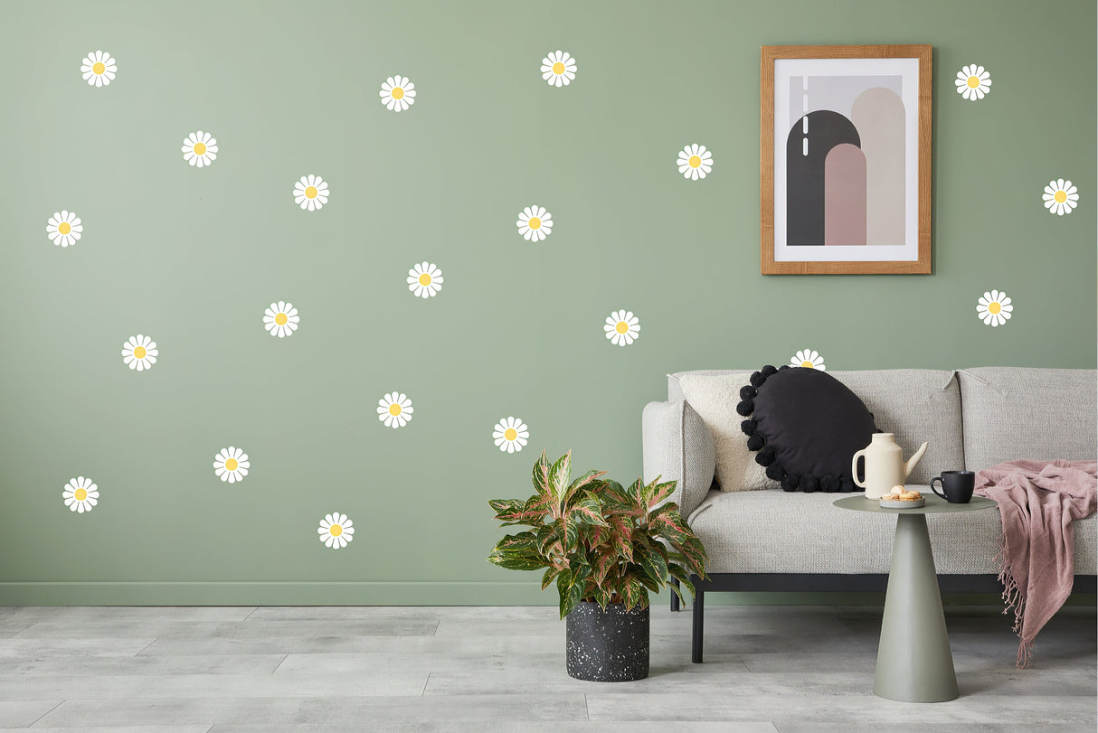 Premium Peel and Stick Daisy Flower Wall Decals - Perfect for Kids Room, Nursery, and Bedroom