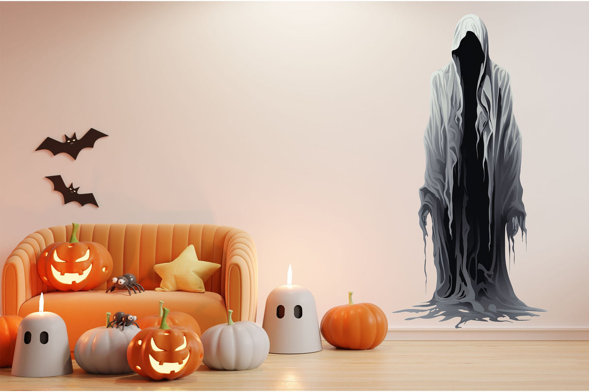 Ghastly ghoul silhouette wall decal for Halloween