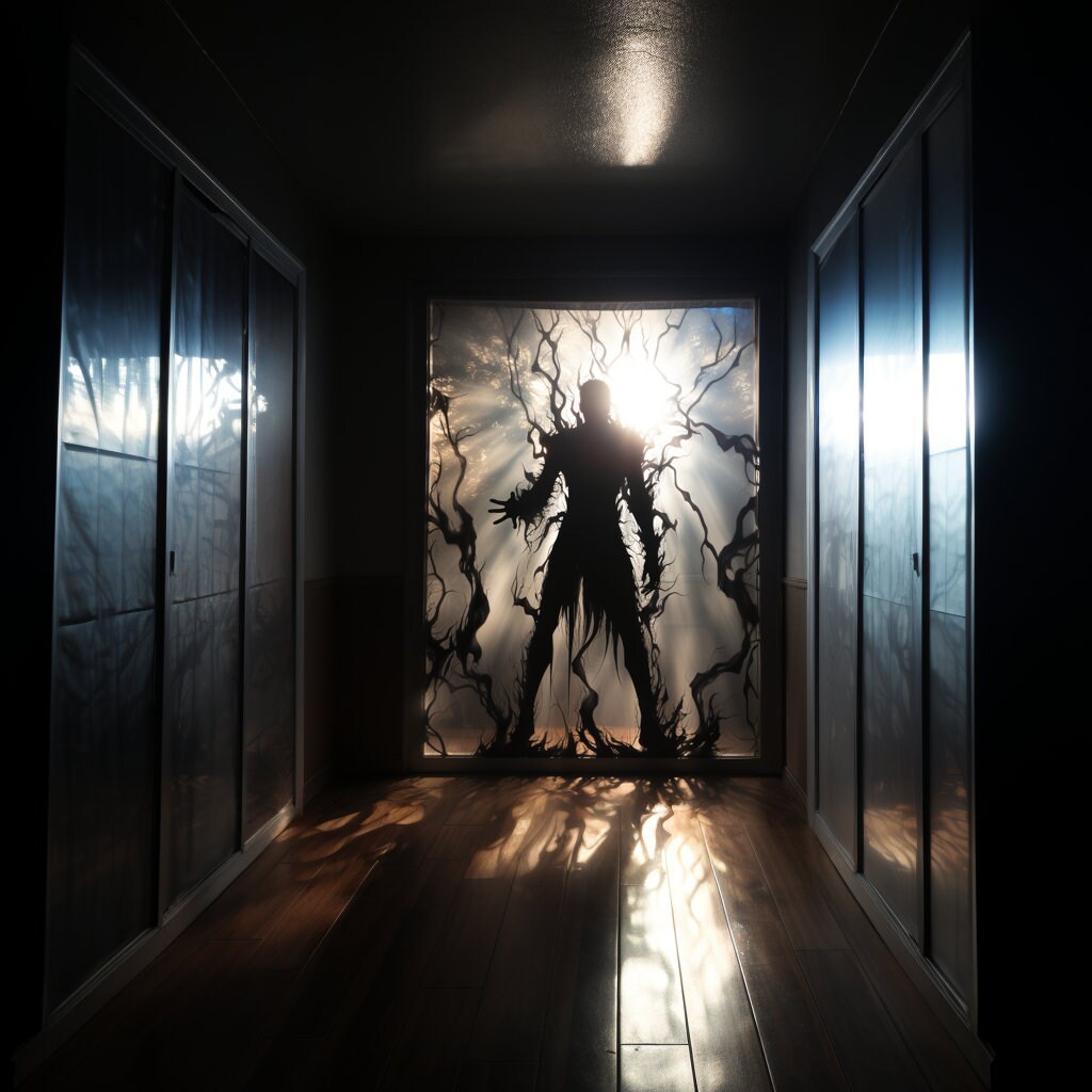 Frosted Vampire Silhouette Decal - Printed Human Monster Etched Glass Sticker for Windows Doors