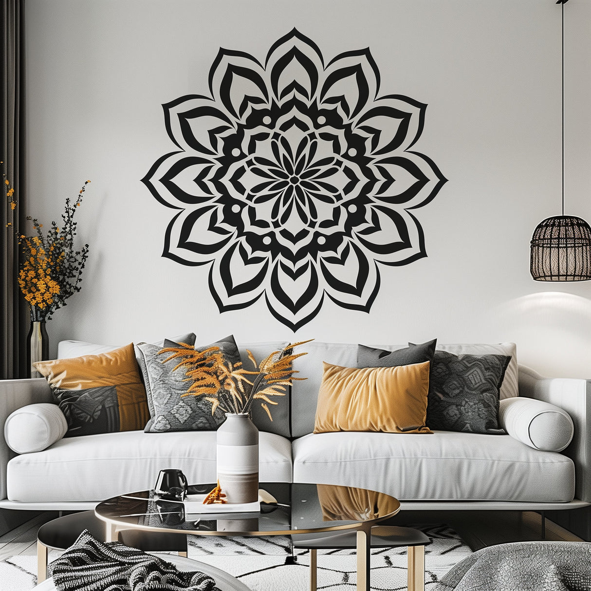 Mandala Wall Sticker for Meditation and Yoga Spaces - Elegant Removable Vinyl Decal for Home and Studio Decor