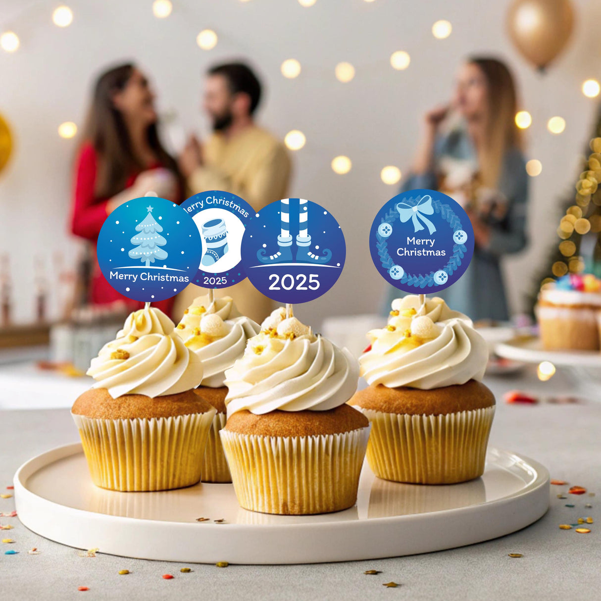 Personalized Christmas Sticker Set | Custom Holiday Labels for Bottles Gifts Chocolates | Christmas Tree Wall Decal | Festive Party Decor *!