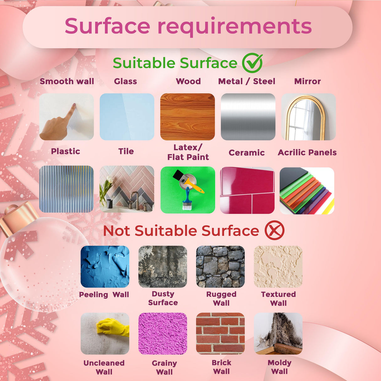 Pink Christmas Sticker Set | Personalized Holiday Labels for Bottles, Gifts Chocolates | Pastel Christmas Tree Wall Decal | Festive Decor *!