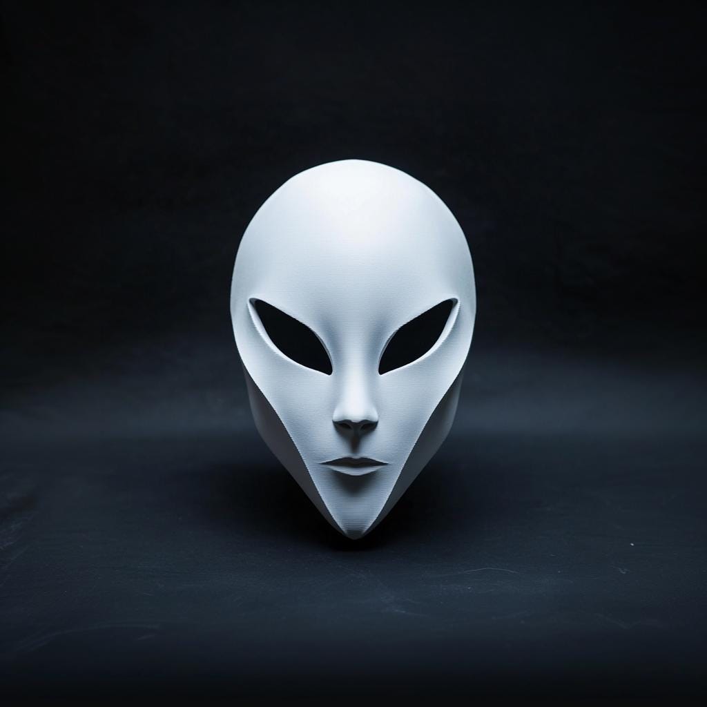 Alien Mask | Sci-Fi Cosplay Futuristic Space Mask | 3D Printed Minimalist Extraterrestrial Mask | Cyberpunk Face Mask | Space Horror Mask