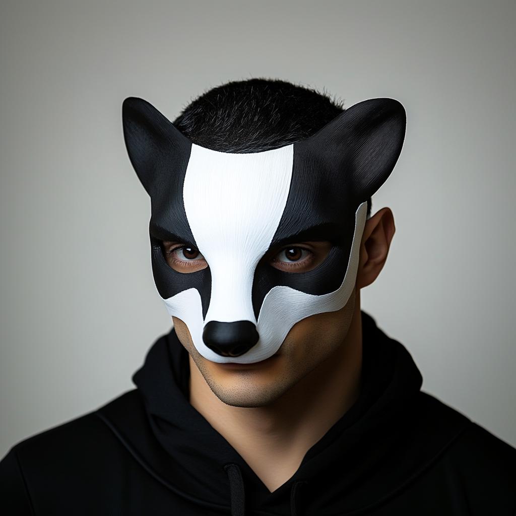Badger Mask | Animal Cosplay Mask | 3D Printed Woodland Creature Halloween Costume Mask