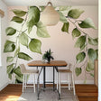 Cascading leaf wall decal sticker in a dining room, enhancing decor with lush greenery and a natural ambiance.
