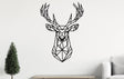 Geometric deer wall decal in angular design on a wall, perfect for modern minimalist decor.