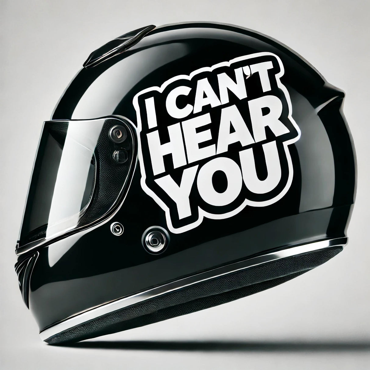 I Can't Hear You Helmet Sticker | Funny Motorcycle Helmet Decal | Bold Vinyl Sticker for Bikers | Weatherproof Helmet Accessory | Biker Gift