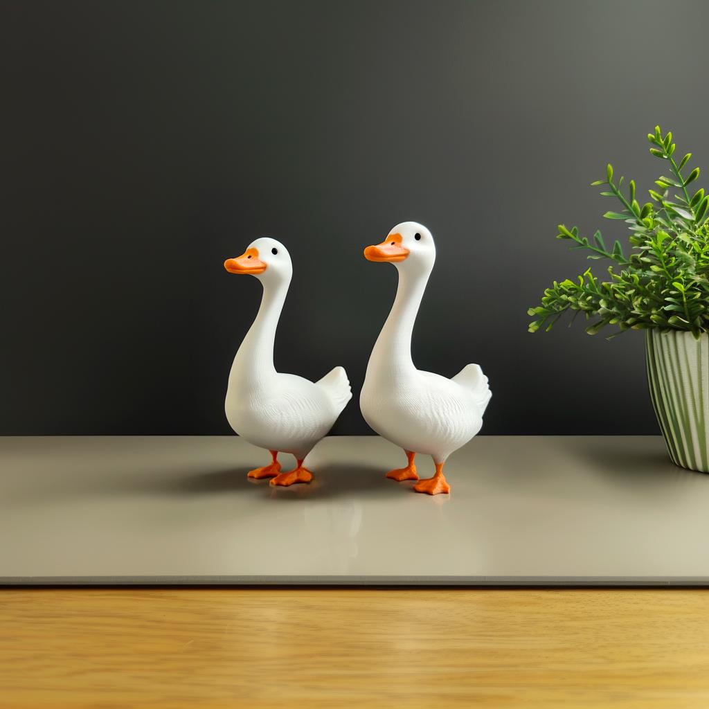 Adorable 3D printed goose key holder set, perfect for farmhouse decor and organizing keys in style.