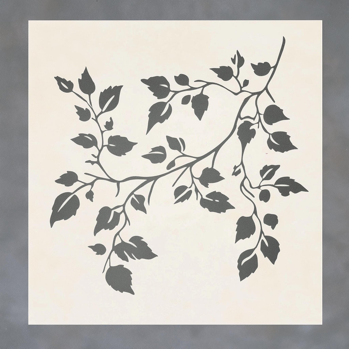Elegant vine stencil design featuring intricate floral patterns, perfect for home decor and DIY projects.