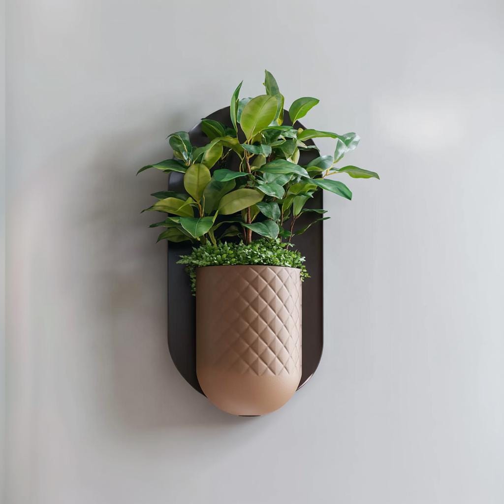 Modern Wall Planter | Minimalist Mounted Planter | Indoor Hanging Planter | Hidden Wall Mount | Home Decor | Self-Watering Planter