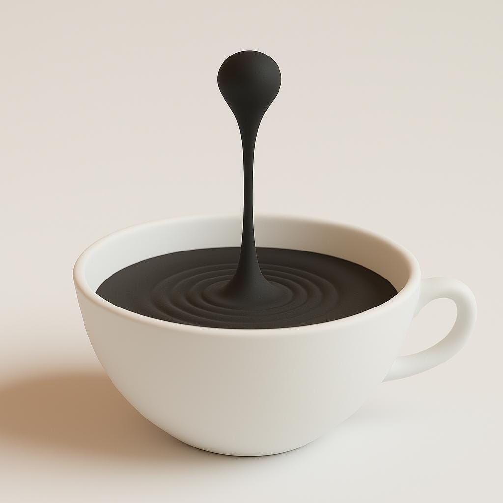 3D Printed Coffee Art | Floating Coffee Drop Sculpture Optical Illusion Desk Decor | Coffee Bar Display Coffee Lover Gift