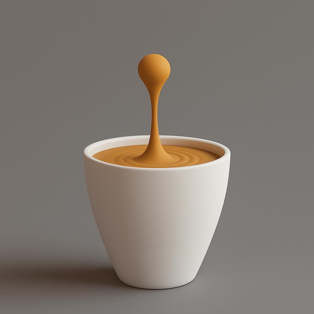 Floating Coffee Drop Sculpture | 3D Printed Espresso Macchiato Art | Unique Coffee Lover Gift