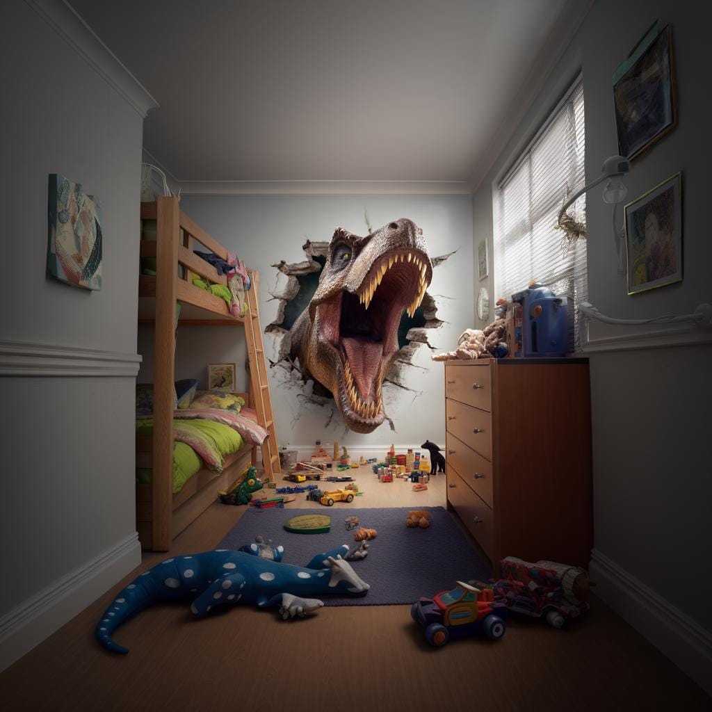 T-Rex Wall Decal for Kids Room | 3D Dinosaur Wall Sticker | Realistic Jurassic Vinyl Mural | Boys Bedroom Dino Decor | Roaring TRex Art