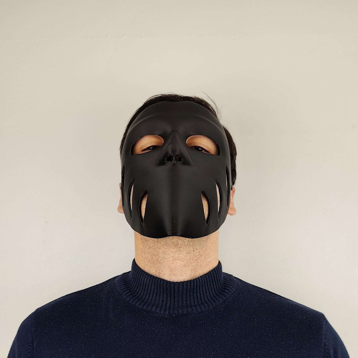 Black 3D Printed Face Mask | Lightweight Cosplay Mask | Horror Costume Mask | Halloween Accessory | Unique Gift for Him or Her