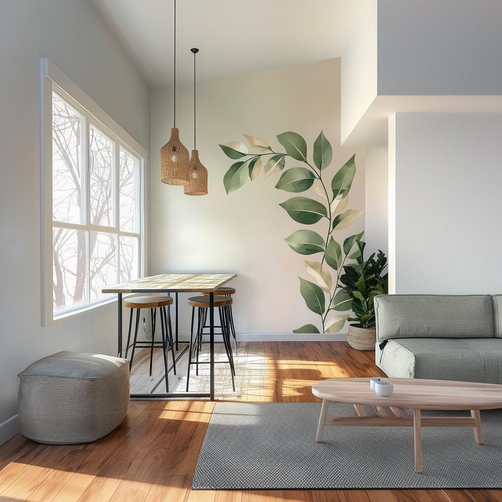 Large Vine Leaf Wall Decal | Botanical Wall Art | Greenery Wall Sticker | Removable Vinyl Mural for Kitchen, Dining Room, or Entryway Decor