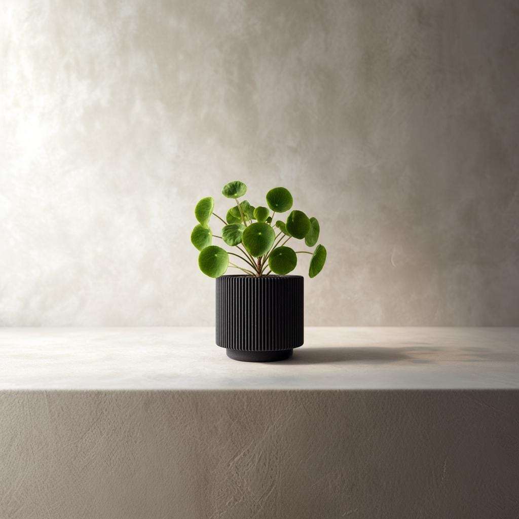 3D Printed Modern Black Planter | Minimalist Ribbed Plant Pot | Contemporary Indoor Planter | Unique Gift for Plant Lovers | Home Decor