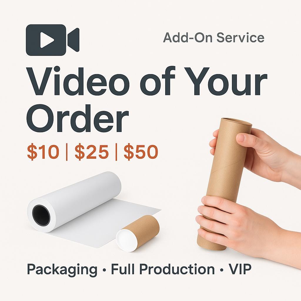Video of Your Order | Packaging, Full Production, VIP Voiceover | Custom Behind the Scenes Upgrade for Wall Decals & Stickers