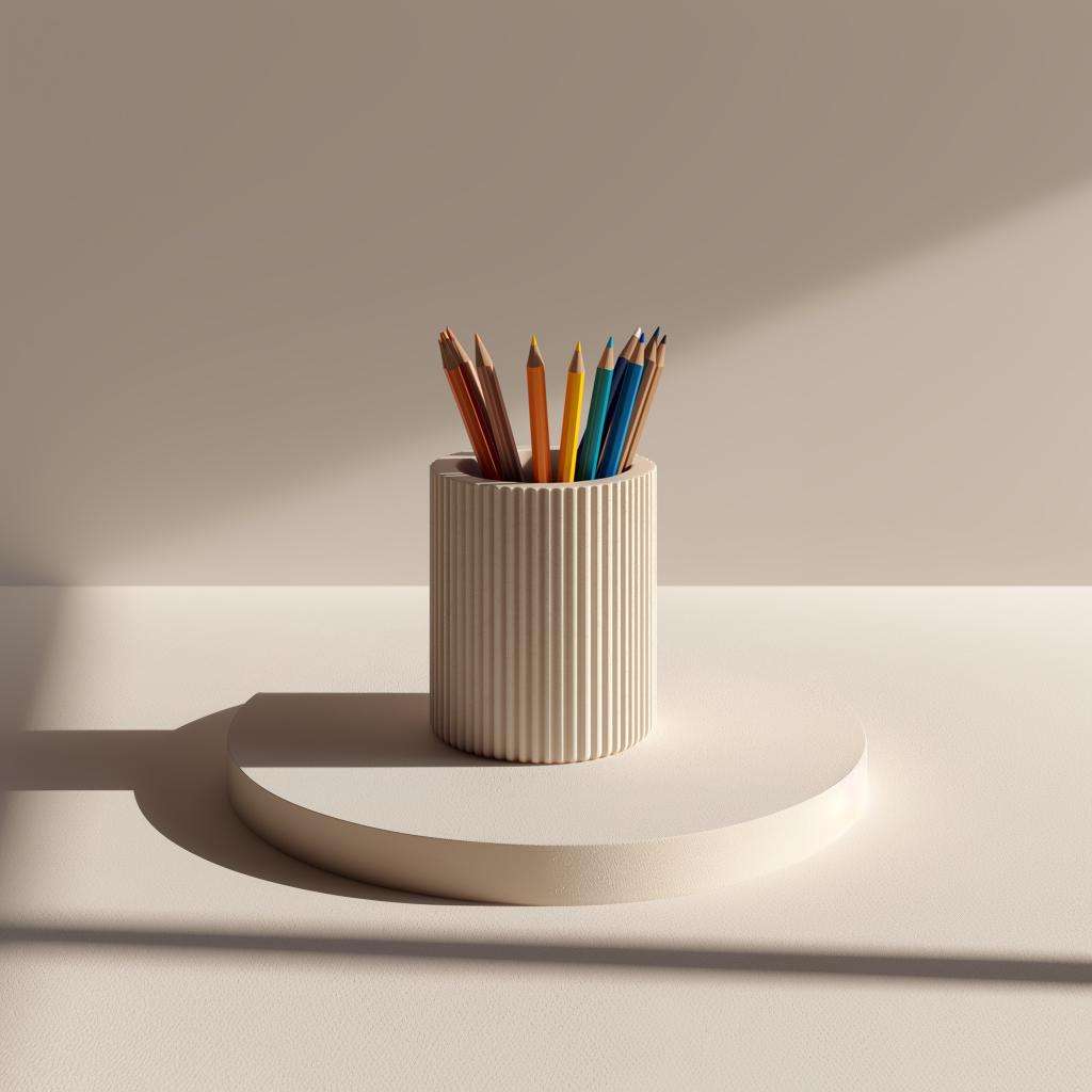 3D Printed Pencil Holder | Modern Ribbed Desk Organizer | Minimalist Pen Cup | PLA Plastic Holder | Office Decor | Unique School Gift