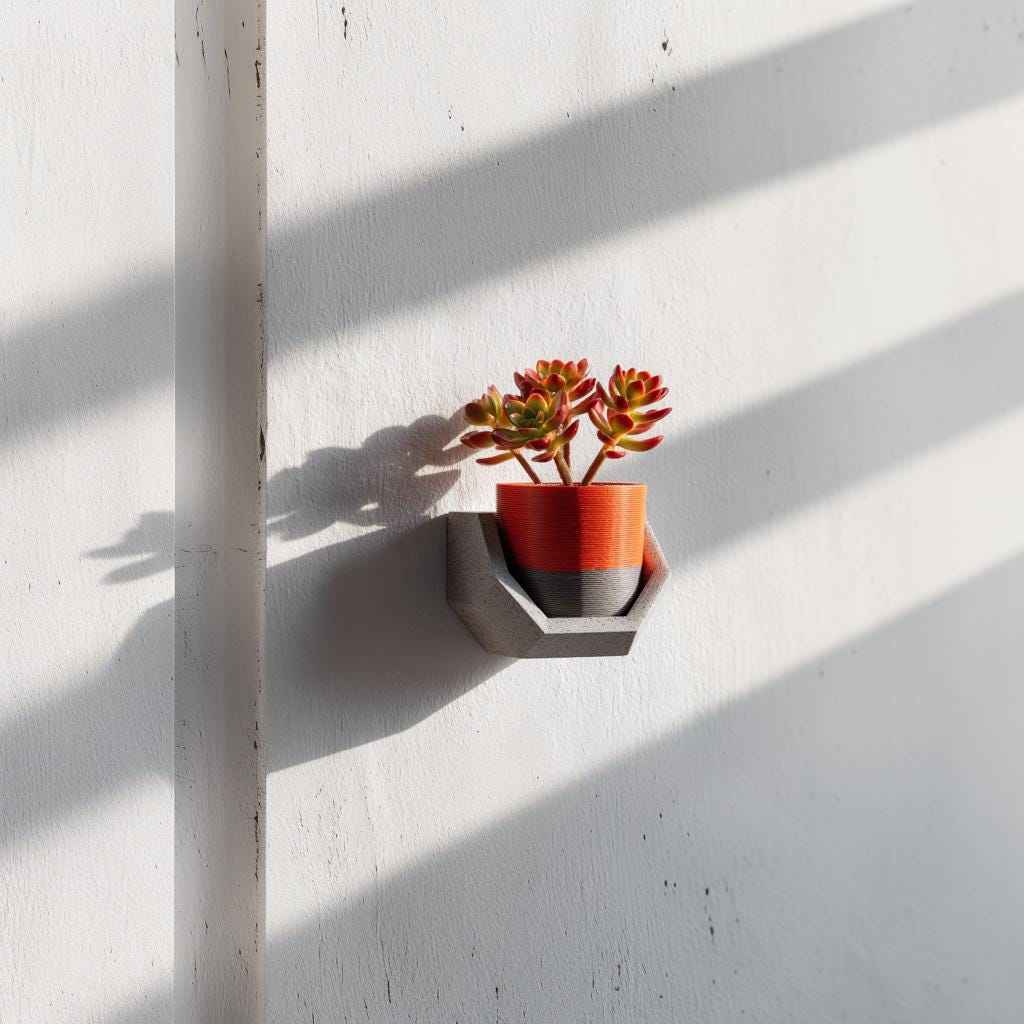 3D Printed Shelf | Wall Shelf Holder | Modern Floating Plant Shelf | Minimalist Decorative Shelf | Unique Home Accent | Geometric Wall Decor