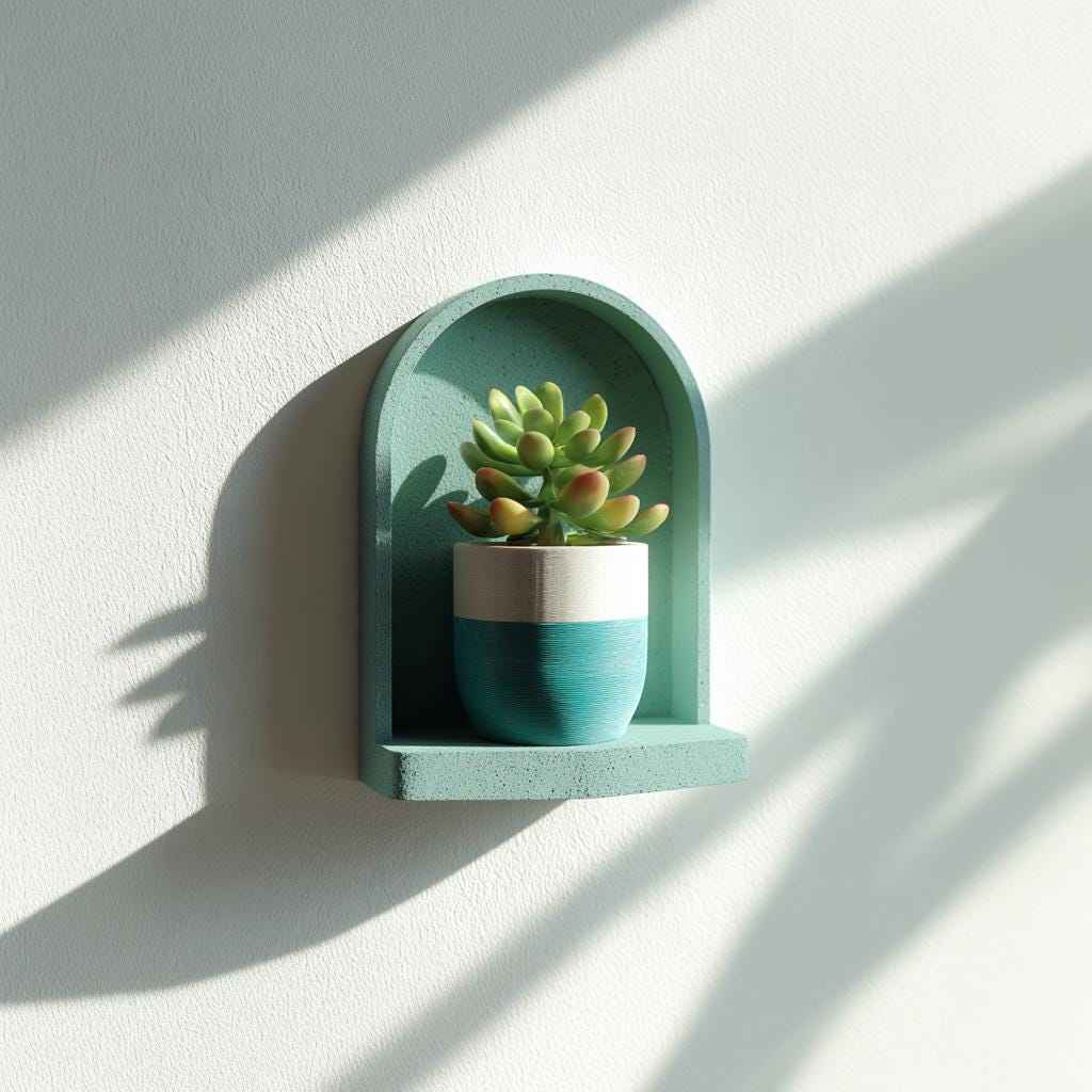 3D Printed Wall Shelf | Small Plant Display Shelf | Meditation Altar Shelf | Mini Shelf | Aesthetic Boho Room Wall Hanging Decor