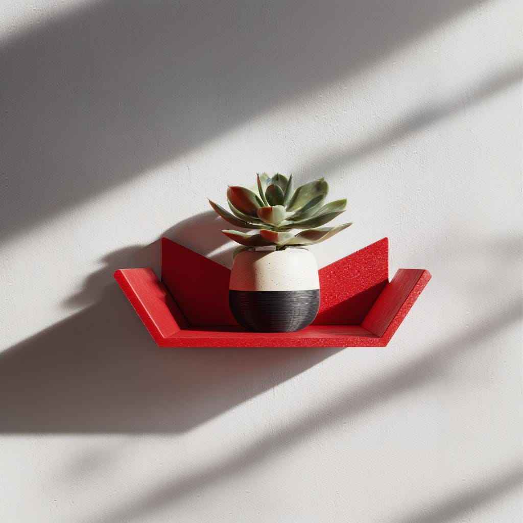 3D Printed Wall Shelf | Modern Geometric Mini Shelf | Small Plant Display Shelf | Meditation Altar Shelf | Boho Aesthetic Room Wall Decor