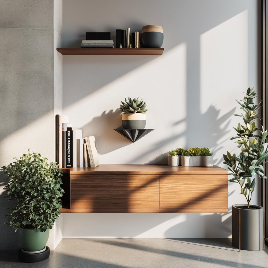 3D Printed Shelf | Geometric Pyramid Wall Shelf | Modern Floating Shelf for Plants | Minimalist Bookshelf | Unique Decorative Wall Decor