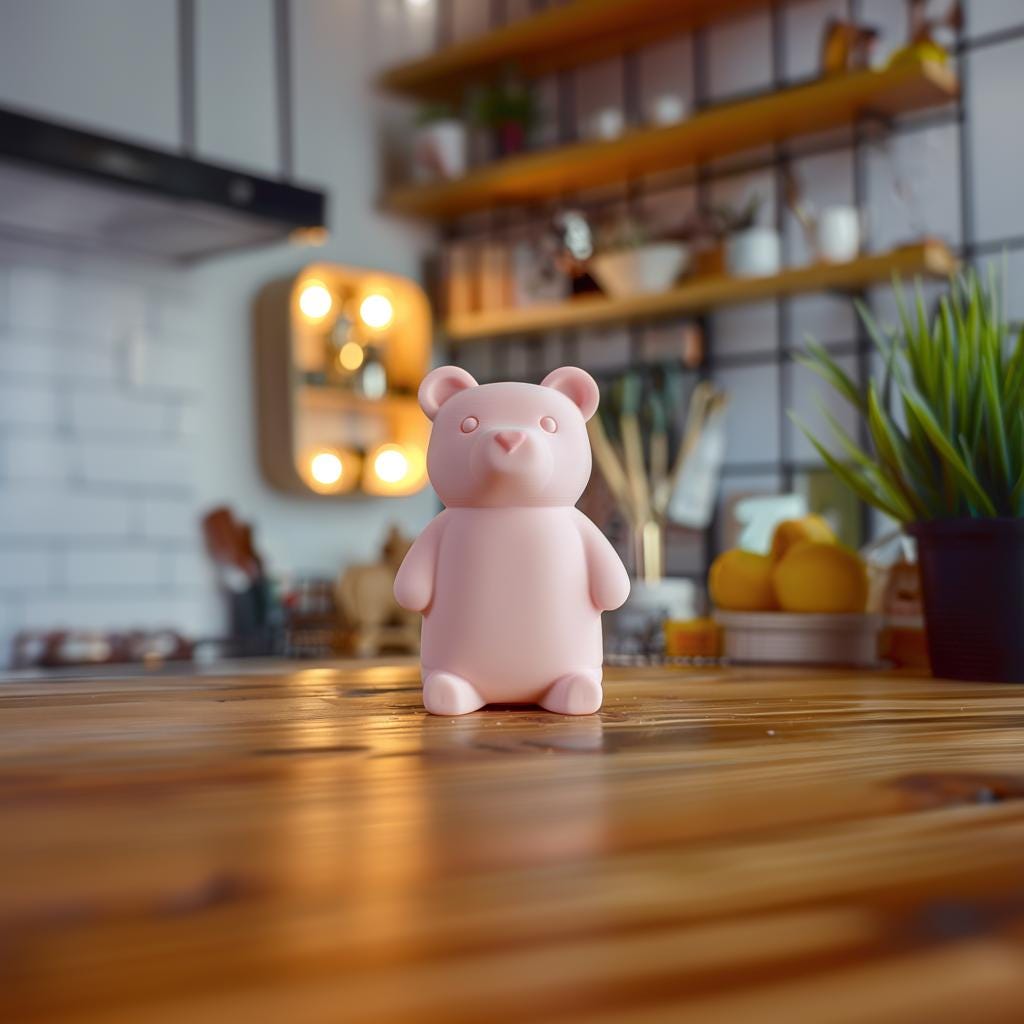 3D Printed Bear Figurine | Minimalist Animal Sculpture | Modern Decorative Figure for Home or Office | Contemporary 3D Print Art Decor