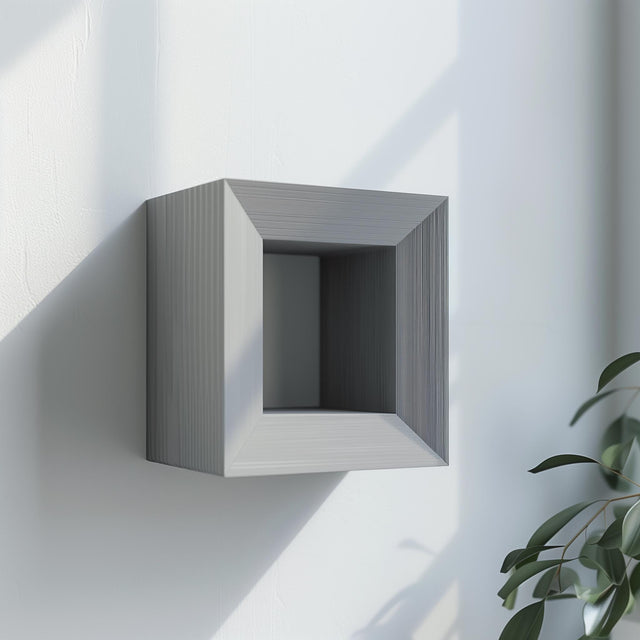 3D Printed Geometric Wall Shelf | Modern Minimalist Floating Shelf Design | Unique Square Shape Decor | Contemporary Home Wall Accent