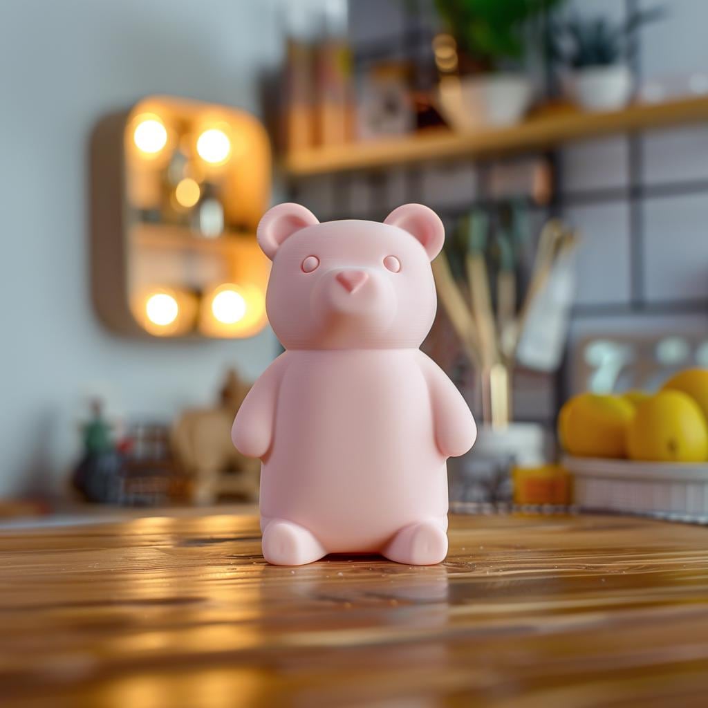 3D Printed Bear Figurine | Minimalist Animal Sculpture | Modern Decorative Figure for Home or Office | Contemporary 3D Print Art Decor