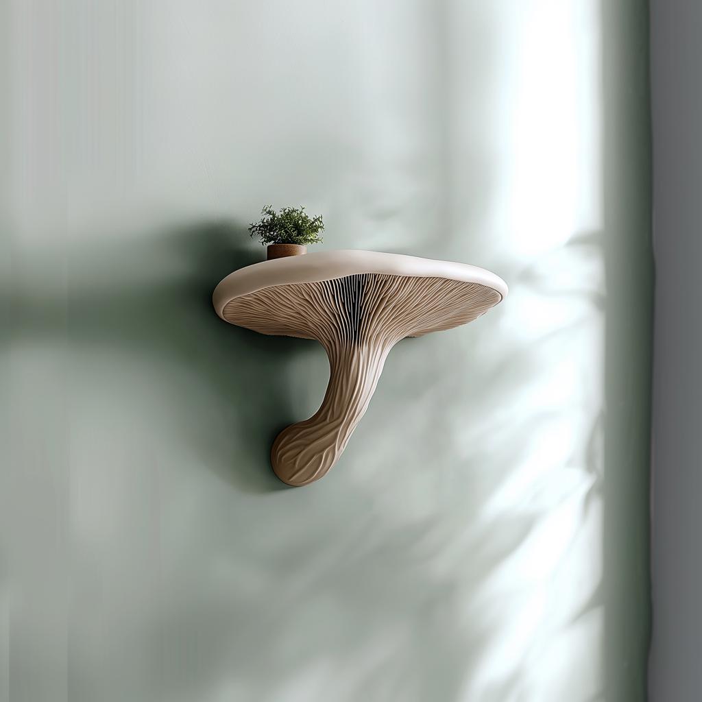 3D Printed Mushroom Shelf | Floating Wall Shelf | Fungi Wall Decor