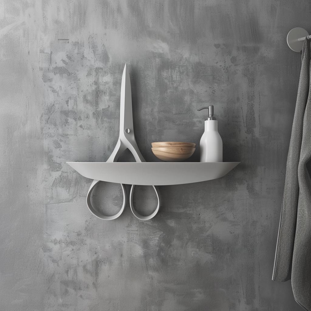 3D Printed Scissors Wall Shelf | Modern Artistic Floating Shelf Design | Unique Functional Home Decor