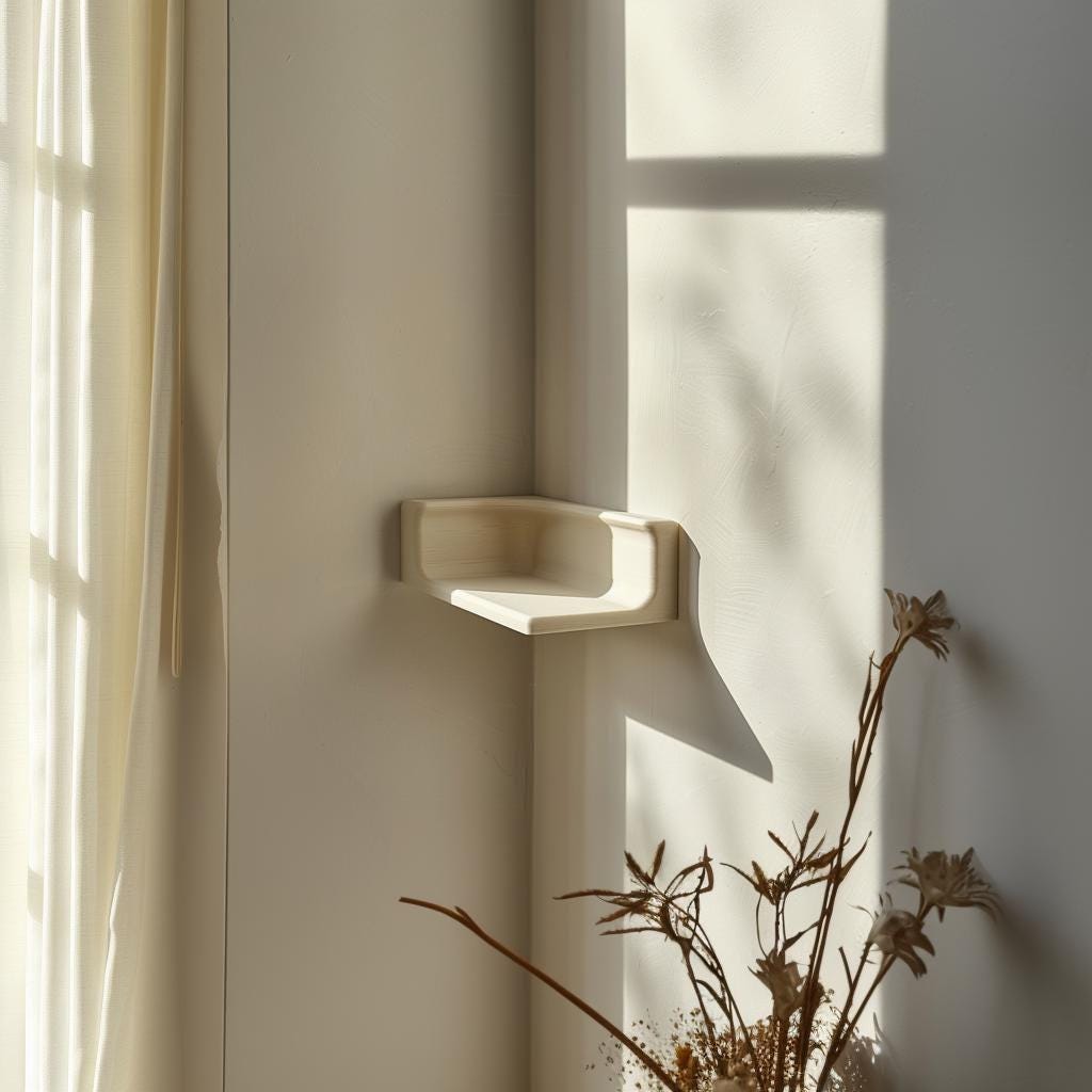 3D Printed Corner Wall Shelf | Minimalist Floating Shelf Design for Small Spaces | Modern PLA Wall Decor Storage and Home Organizer