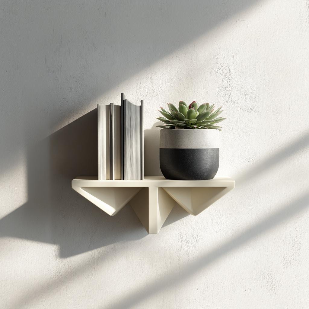 3D Printed Shelf for Books | Decorative Geometric Wall Shelf | Modern Floating Shelf for Plants
